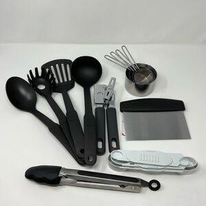 Kitchen Utensils Bundle, Measuring Cups & Spoons, Tongs, Scraper And Can Opener